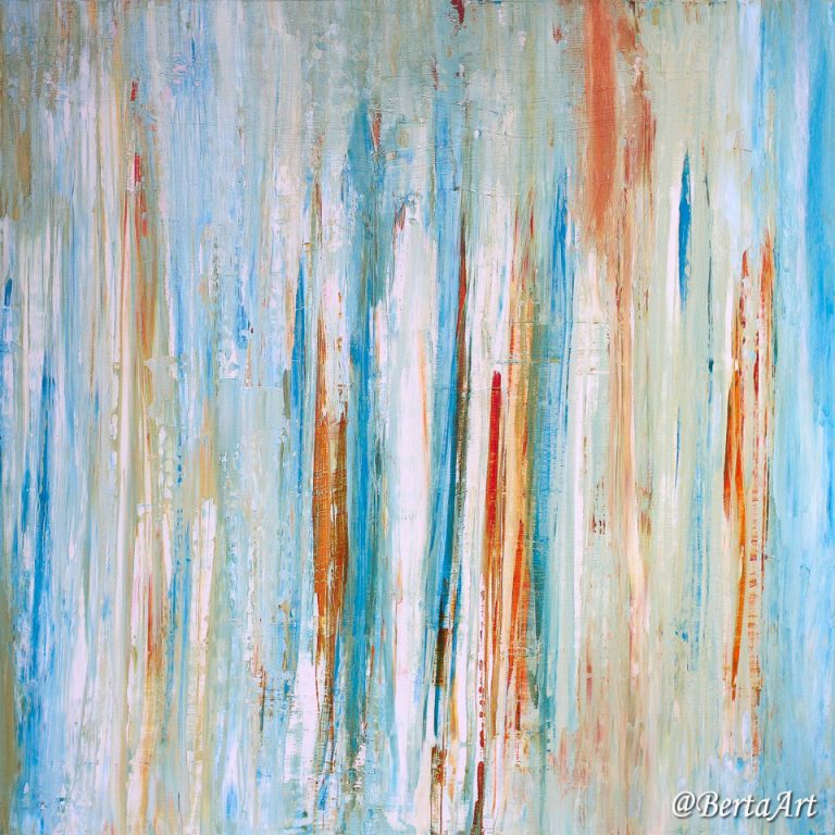 Pastel Afternoon, by Clara Berta, mixed media abstract art on wood