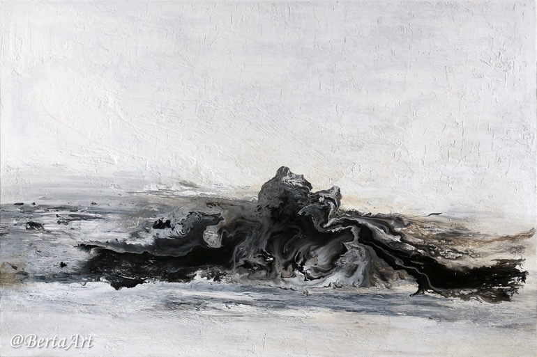 El Matador - abstract painting on canvas, 48 x 74 by Clara Berta