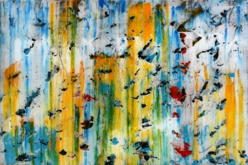 abstract painting with resin