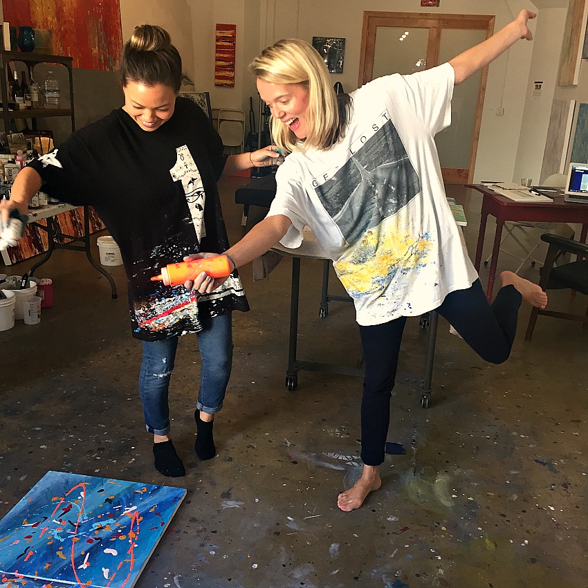 Los Angeles painting class in action