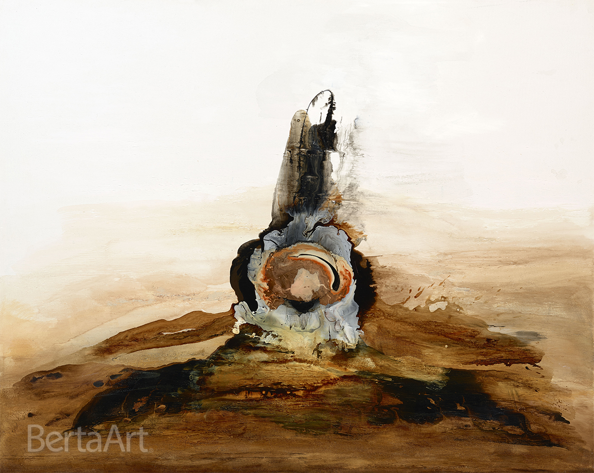 Clara Berta Desert Awakening Abstract Art Mixed Media Painting Flow Series