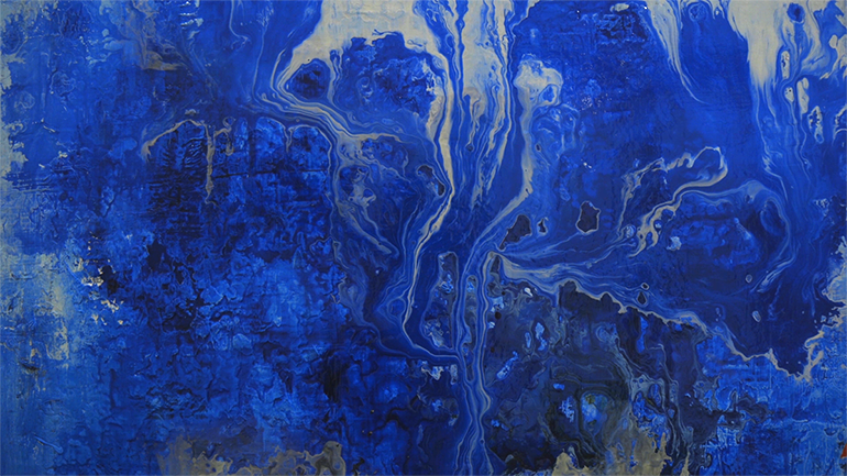 Detail from Clara's Morning Blues painting