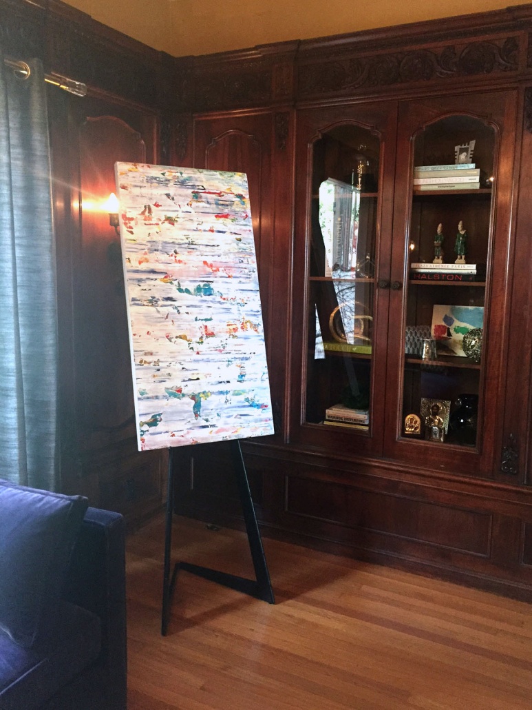 Clara Berta Spectrum 12 abstract art painting Wattles Mansion interior design showcase