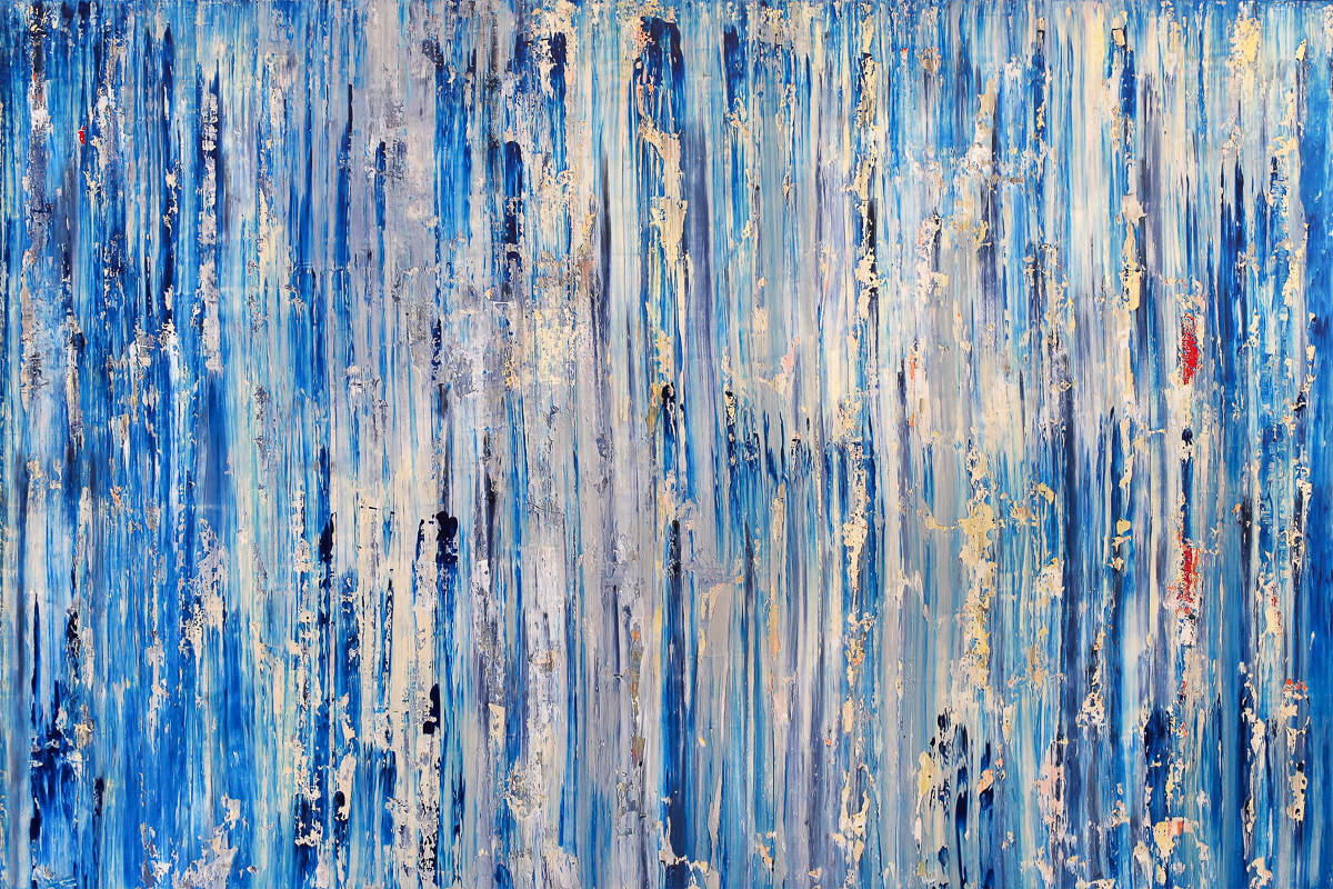 Clara Berta Magical Encounter 48x72 abstract mixed media painting