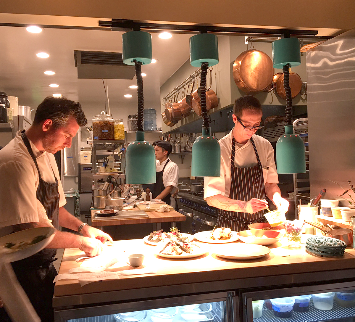 Chef Kevin Meehan prepares dishes at Kali Restaurant, a top Los Angeles restaurant