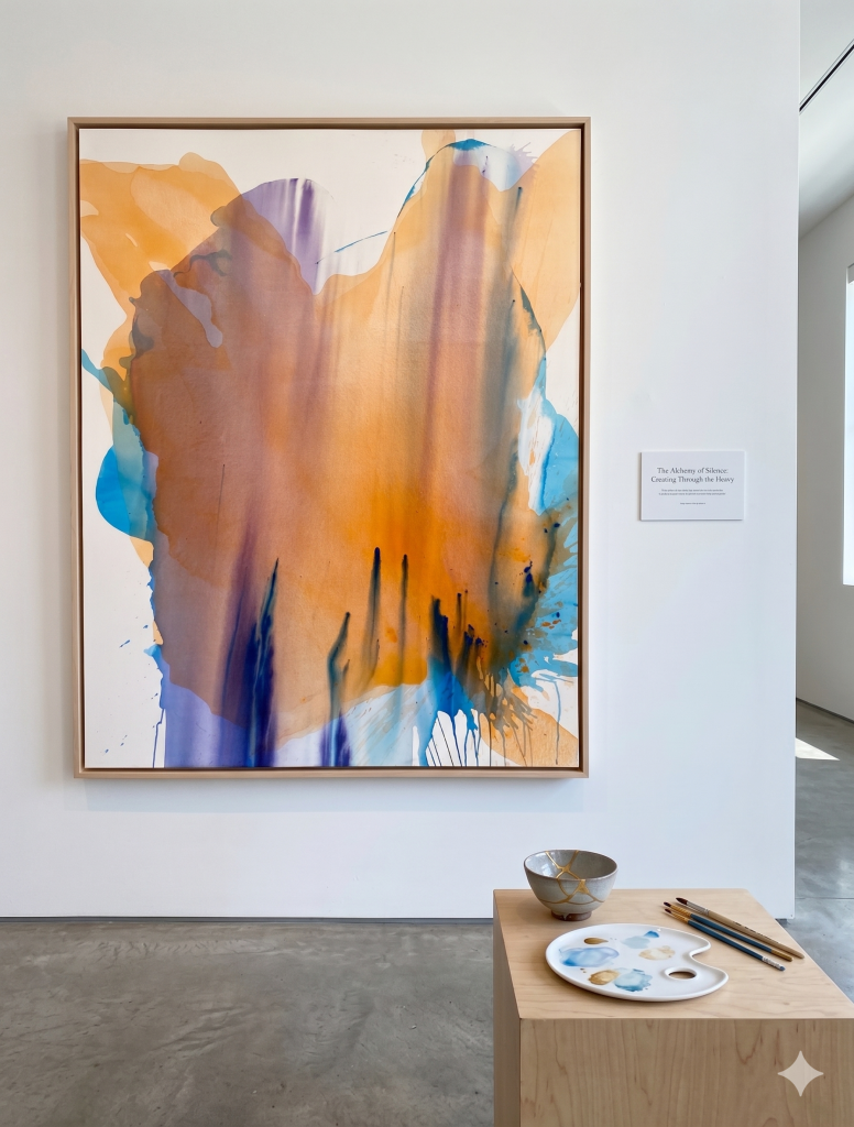 Clara Berta's Sunrise Way: Abstract painting representing art for mental health and inner peace.