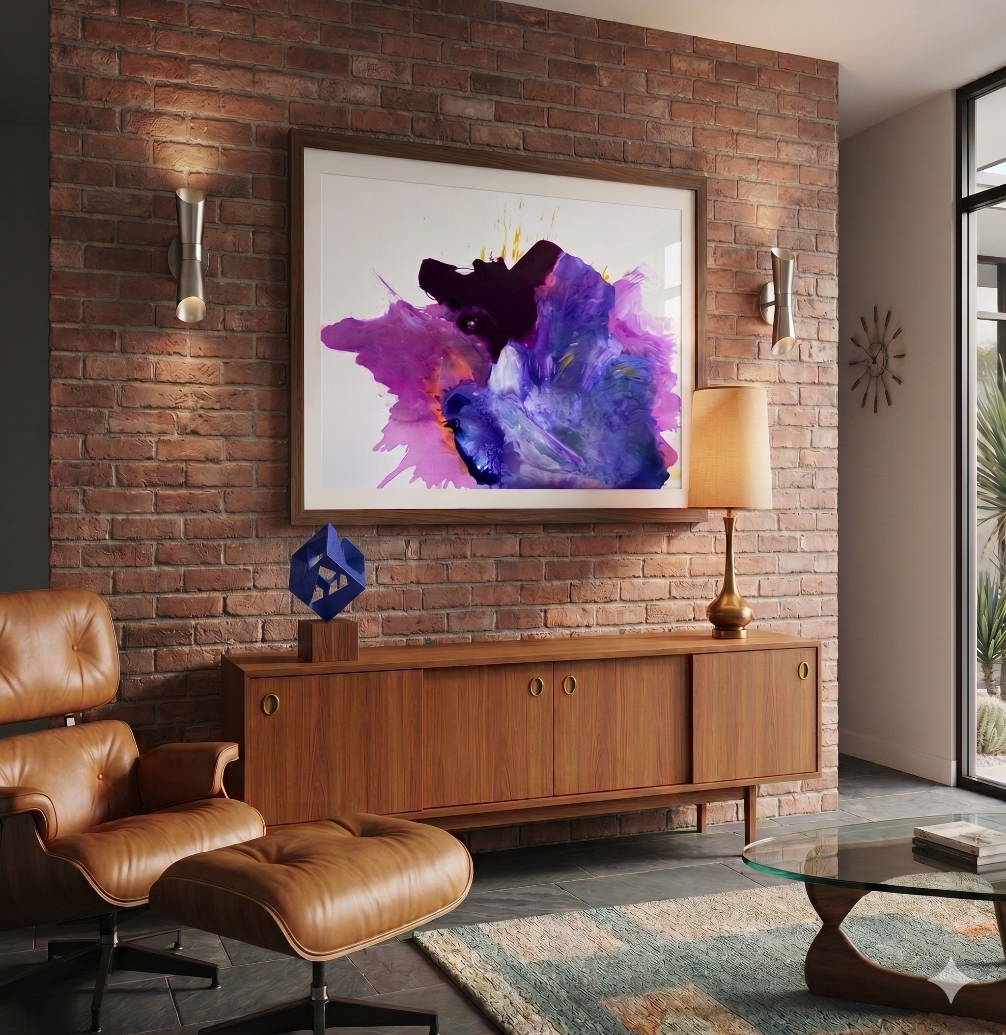 Clara Berta’s 48x48 poured painting 