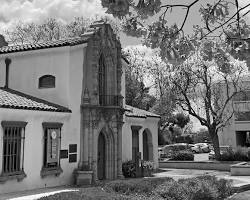 Exterior of the Claremont Lewis Museum of Art in the historic Claremont Depot, Claremont, CaliforniaThe Claremont Lewis Museum of Art occupies the restored Claremont Depot at 200 W. First Street.