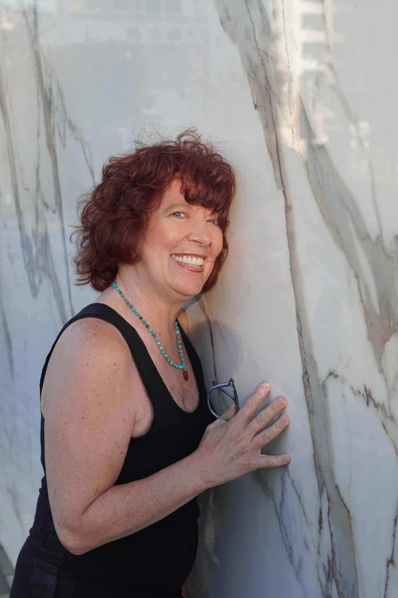 Artist Clara Berta during a pre-show photoshoot ahead of her exhibition, photo by Eugeniia Gul.
