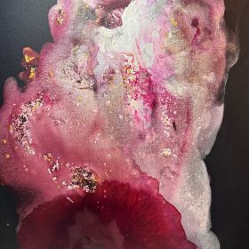 Dahlia<br>
Created: 2024<br>
Acrylic on Canvas<br>
Size: 40 x 30<br>
Copyright Clara Berta<br>
All rights reserved<br>