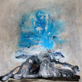 ERUPTION OF LIFE<br>
Created: 2016<br>
Acrylic on Canvas<br>
Size: 48 x 48<br>
Copyright Clara Berta<br>
All rights reserved<br>