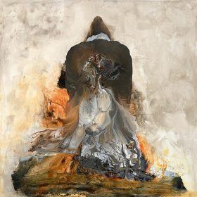 MYSTERY - SOLD<br>
Created: 2016<br>
Mixed Media on Canvas<br>
Size: 48 x 48<br>
Copyright Clara Berta<br>
All rights reserved<br>