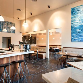 Interior artwork by award winning artist Clara Berta in Kali Restaurant on Melrose Ave Interior artwork in Kali Restaurant by BertaArt